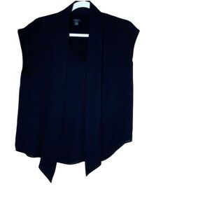 Ann Taylor Black Sleeveless Blouse with bow.